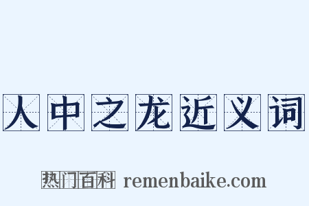 人中之龙近义词是什么意思的图片